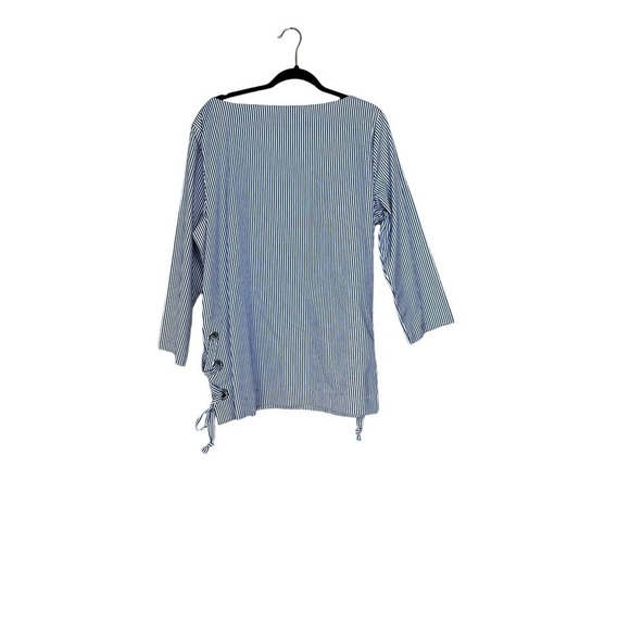 Banana Republic Top, Oversized, Blue and White Stripes, Size XL - Picture 2 of 5